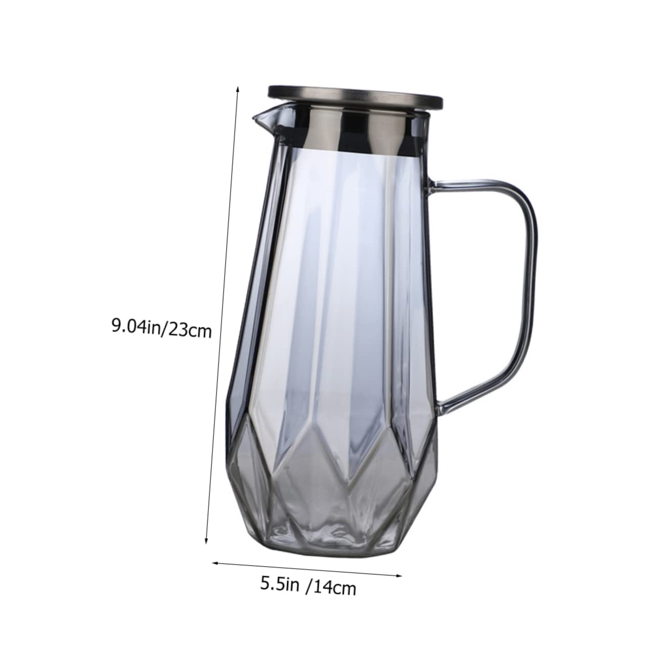 Jarra de Vidrio 1, 8 L para Agua Doméstica de Gran Capacidad | Multiusos, Fácil de Limpiar y Guardar, para Agua Fría y Leche, Estilo Elegante para Fiestas y Barbacoas