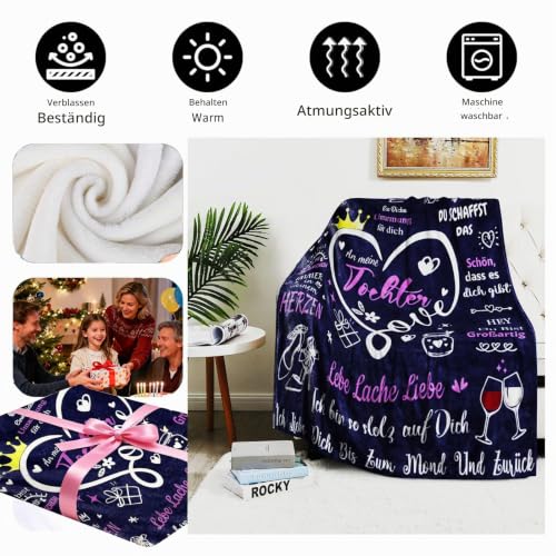 ZQYMM Kuscheldecke Tochter Geschenke von Mama und Papa Mädchen 150 x 200cm – Ansicht 5