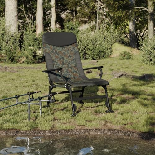 Chaise de pêche pliable réglable à 180° et fauteuil de camping camouflage - 2