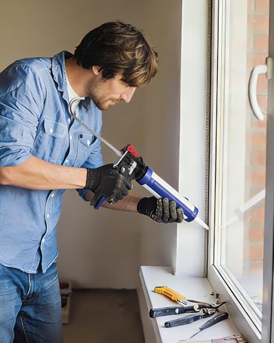 Image of WORKPRO Caulking Gun, Hand Caulk Gun with Adjustable 9:1&18:1 Thrust Ratio