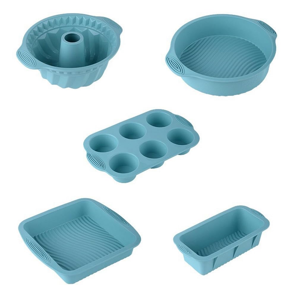Moule à gâteau en silicone - Ensemble d'outils de cuisson - Moule à gâteau en silicone - Moule à gâteau en silicone - Bleu