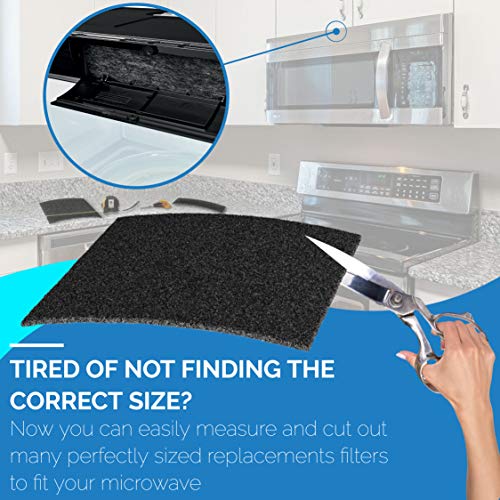 Biodefensor Microwave Charcoal Filter - Made In Usa - Universal Cut To Fit Otr Frigidaire Whirlpool Ge Lg Maytag Kitchenaid Appliances - Commercial Grade Carbon Adsorbs Grease, Odors, Smoke #TOP2