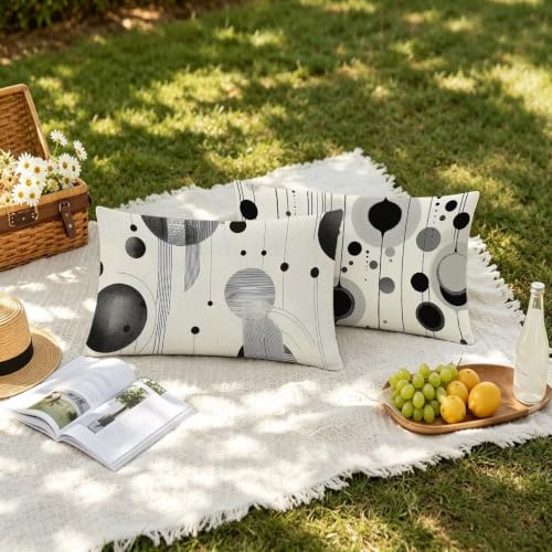 Fundas cojines exterior de lino impermeable, diseño rectangular gris de alta calidad 3