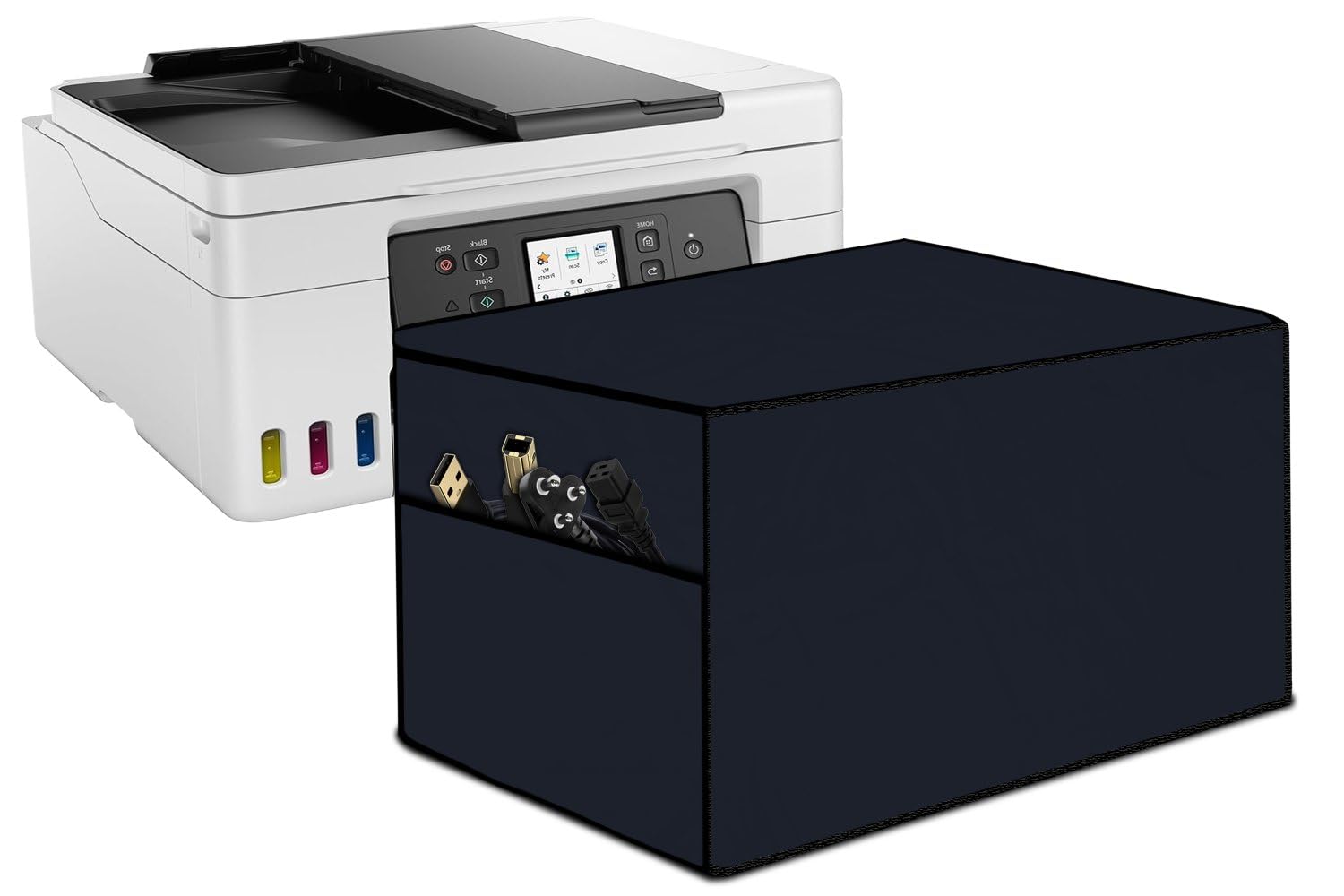 The Furnishing Tree Polyester Waterproof & Dustproof Printer Cover – Compatible with Auto Duplex Brother HL-L3280CDW Printers, Heavy-Duty blue Polyester , Dimensions in DxWxH - ( 40x42x26 CM)-image-29
