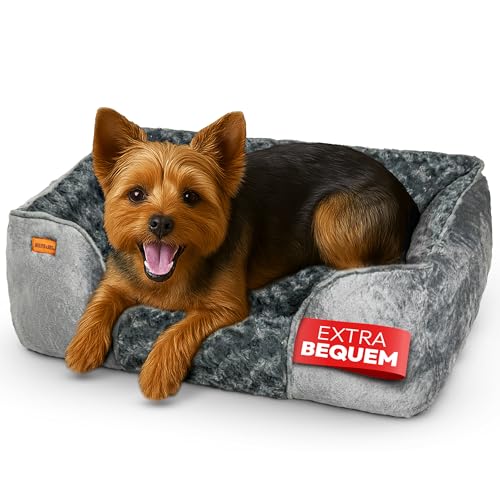BOUCHABEL Kuscheliges Hundebett – Hundekissen, Hundekorb, Hundebett für kleine Hunde, weiche Hundecouch, waschbar und rutschfest, Füllung aus PP‑Baumwolle und geschreddertem Schaumstoff