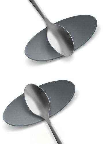 carrotez Small Silicone Coffee Spoon Rest 2 PCs Deep Grey