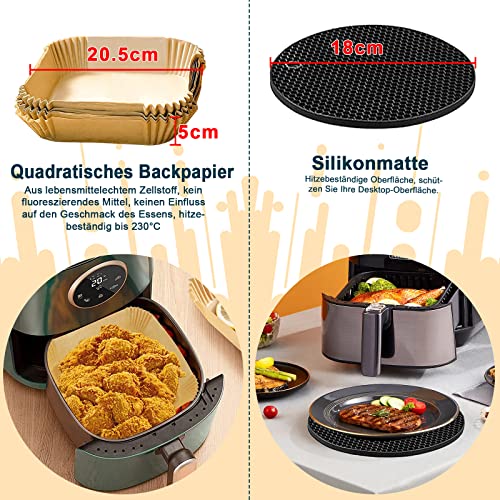 YINGRACE 22cm Luftfritös Tillbehör - 12st BPA-fria Set