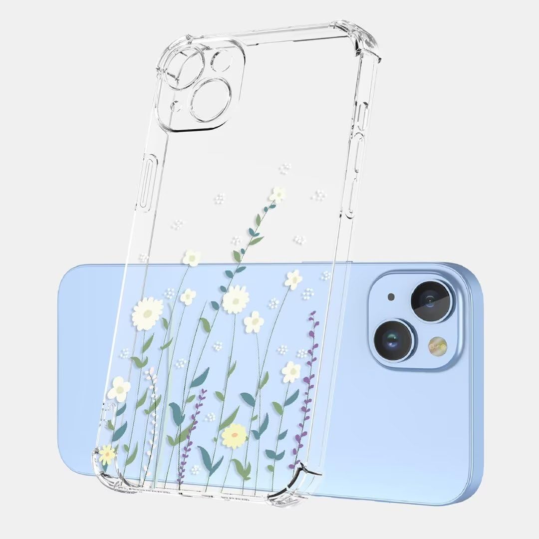 BORYA Cover per Nokia X20/Nokia X10, Transparent Morbida Silicone TPU Bumper Custodia, Ultra Sottile Antiurto Setoso Semplice Elegante Pattern Case, Fiori a strisce