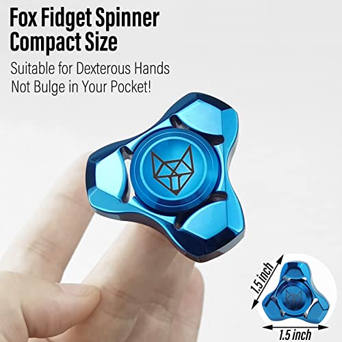 Image of FREELOVE Premium Metal Fidget Spinner for Adults, Stainless Steel Heavy Silent Spinner with Precision Bearing, Small Office Desk Toy & EDC for Stress Relief Focus ADHD, Blue