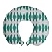 ABAKUHAUS Espresso Grigio Cuscino da Viaggio, covato Rombi, Accessorio in Schiuma di Memoria per Viaggio, 30 cm x 30 cm, Verde acqua e grigio pallido