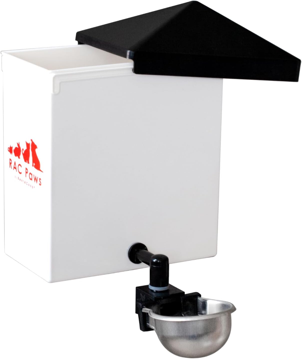 RAC Paws by RentACoop 64oz(2L) Small Animal Drinker with Auto-Fill Metal Cup – Suitable for Small Pets, Bunnies, Hamsters, Guinea Pigs, Rabbits, Chinchillas, Mice and Rats