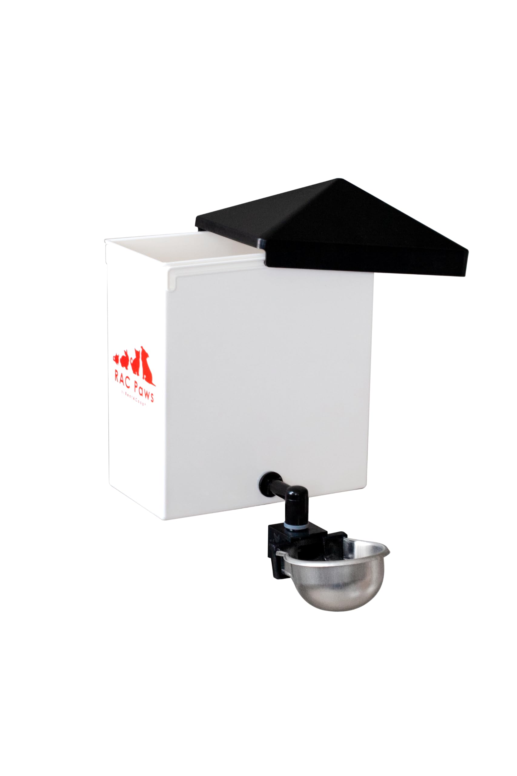 RAC Paws by RentACoop 64oz(2L) Small Animal Drinker with Auto-Fill Metal Cup - Suitable for Small Pets, Bunnies, Hamsters, Guinea Pigs, Rabbits, Chinchillas, Mice and Rats