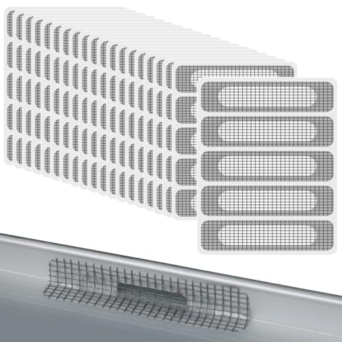 FOMGIIN 100 Stück Fliegennetz Reparaturset, Moskitonetz Fliegengitter Insektennetz Reparatur netz, Klettverschluss selbstklebender FensterMoskitonetz reparaturbandInsektenschutz selbstklebend, Grau