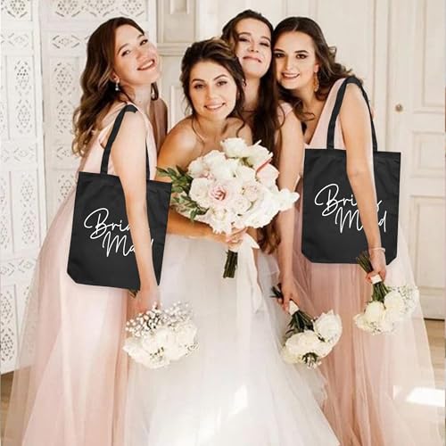 Image of LADY & HOME 6pcs Bachelorette Party Tote Bag, Bride Bridesmaid Cotton Tote Bag for Wedding Gifts