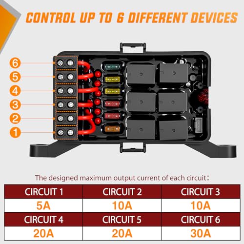 Image of Nilight 6 Gang Switch Panel Green 12V 60A Circuit Control System 4-Mode | Fuse Wiring Harness Automatic Dimmable LED Pod Toggle /Momentary /Strobe /Flash Modes for Car Pickup Truck Camper SUV