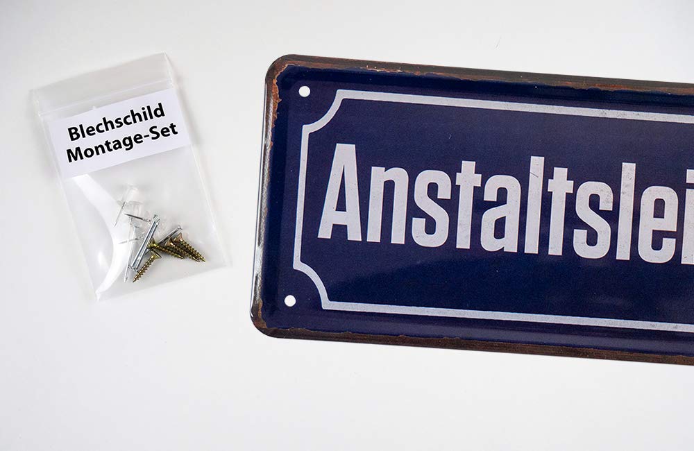 Retro Blechschild Anstaltsleitung | Witziger Spruch 28x12 Cm Vintage Design