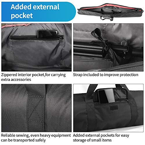 image for HEMMOTOP Tripod Bag, 47x7in All Sides 0.4in Thick Tripod Carrying Case