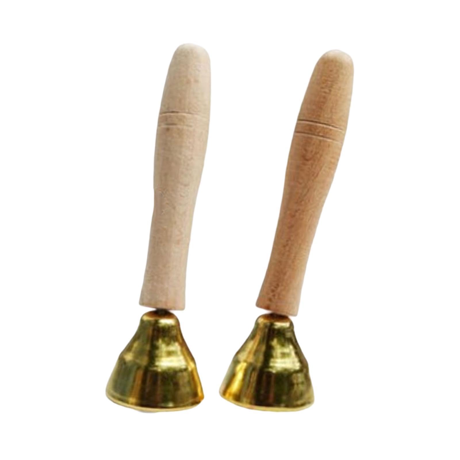 2x Musical Bells Hand Percussion Bells Metal Musical Instrument Hand Bells for Adults Holiday Chorus Party C