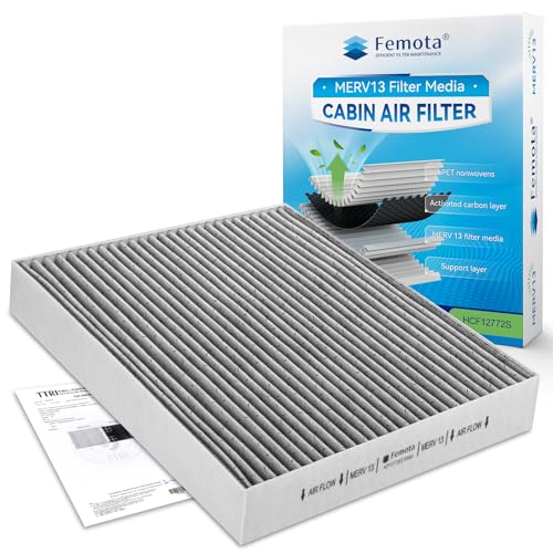 Femota Certified MERV 13 Cabin Air Filter with Activated Carbon CF12772 for Ford Bronco/Bronco Sport 21-24 Escape 20-24 Explorer 20-24 Maverick 22-24; Lincoln Aviator 20-24 Corsair 20-24