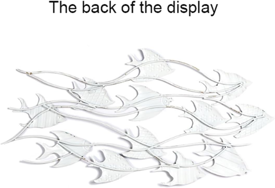 金属製の魚の壁の装飾、3Dの魚の群れの壁アート、沿岸の魚の壁の彫刻、大きな魚の壁掛け装飾、沿岸の航海ビーチの装飾用、112x65cm 【フロント】