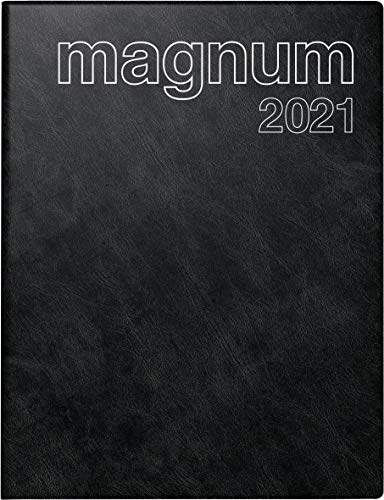 rido/idé 7027042901 Buchkalender magnum, 2 Seiten = 1 Woche, 183 x 240 mm, Schaumfolien-Einband Catana schwarz, Kalendarium 2021