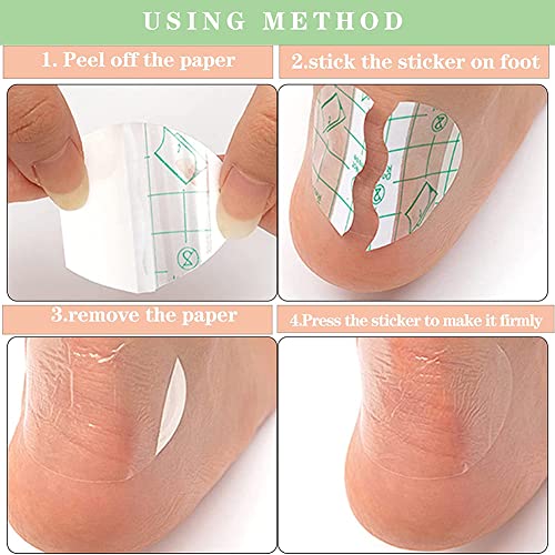 Image of 100PCS Foot Care Sticker,Self-Adhesive Invisible Heel Protector Sticker,Waterproof Anti-wear Clear Shoe Sticker,Blister Prevention Ultra-Thin Transparent Tape for Feet,Blister Pads,Blister Bandages