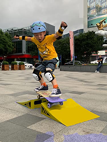 Cliab Multiuse Sports Ramp For Kids Made Of Metal With Load Capacity Of 300 Lb For Skateboard, Scooter, Dirt Bike, Bicycle, Rc Car, Ripstik, Bmx Jump, Kicker Ramp, Balance Bike, Yellow Color One Piece #TOP5