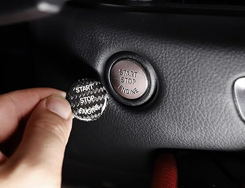 Miniatura 3 de iJDMTOY Cubierta de botón de arranqueparada de motor de fibra de carbono real negra de estilo premium compatible con Toyota MKV Supra GR A90 A91