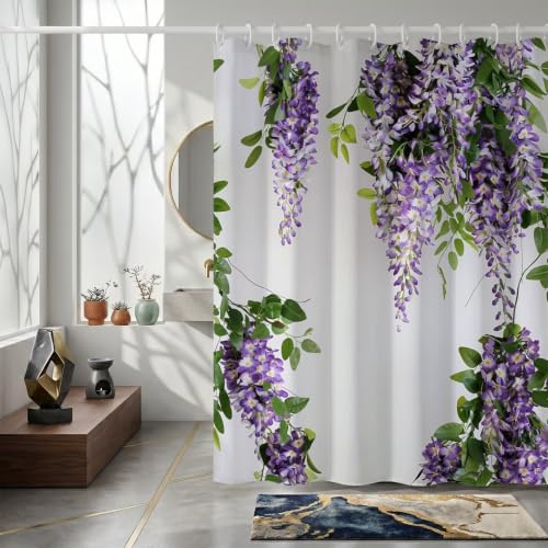 Rideau de douche anti éclaboussures 140x190 en polyester violet