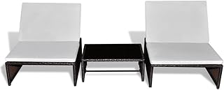 Festnight Conjunto de sofás de Playa Tumbona de Jardín de Ratán 5 Piezas