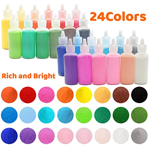 Guuozzli DGEA 24 Pcs Art Sand,1.24 Oz Colored Sand Bottles,Sand Arts And Crafts Kit,Scenic Sand thumb #3