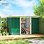 Outsunny 9' x 4' Outdoor Storage Shed, Galvanized Metal Utility Garden Tool House, Lockable Door for Backyard, Bike, Patio, Garage, Lawn, Green