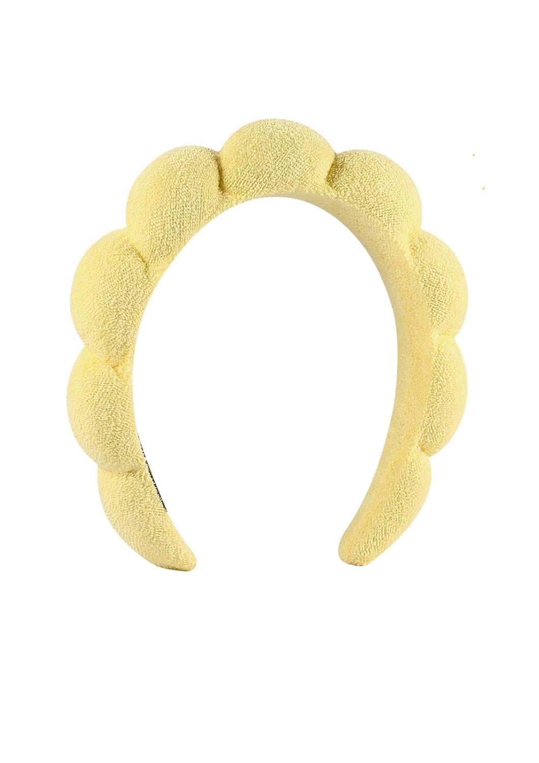 Icon International Zarah HeadBand, Yellow, Puffy Style, for Makeup, Skincare and Washing Face
