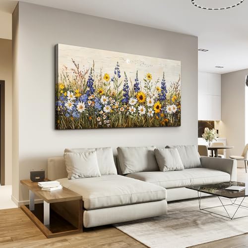 ERQINHUA Farmhouse Wall Decor For Living Room Large Canvas Wall Art For Bedroom Office Decorations Boho Wall Paintings Flowers Watercolour Pictures Printing Artwork Ready To Hang Home Decor 30"X60"