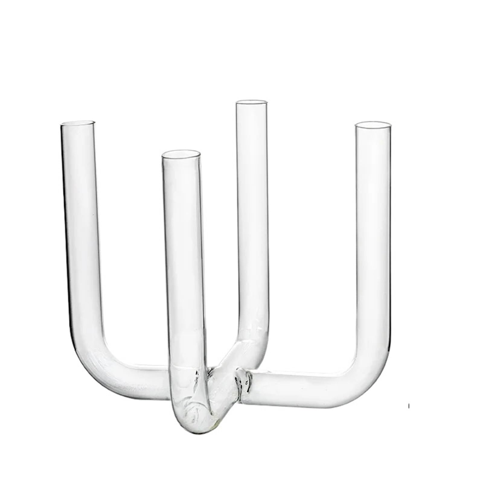 QuxetlRyz Glass Hydroponic Vase Artistic Glass Bend Pipe Flower Vase Small Diameter Hydroponic Container Simple Living Room Decoration Accessories(4-section elbow vase)