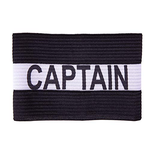 Captain Armband | Adult Team Sports Athletic Accessory | One-Size Elastic Player Band for College, Intramural, Recreational, Indoor & Outdoor, Soccer & Basketball (Black)