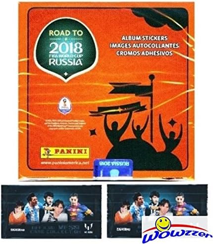 2018 Panini Road to FIFA World Cup Russia MASSIVE 50 Pack Factory Sealed Sticker Box with 350 Stickers Plus BONUS (2) LIONEL MESSI Card Packs! Look for Top Stars Ronaldo, Messi,Neymar & More! WOWZZER!