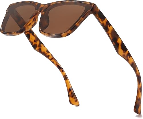 Dollger Lentes de sol cuadrados de ojo de gato para mujeres y hombres, lentes de sol retro de moda con protección UV 400