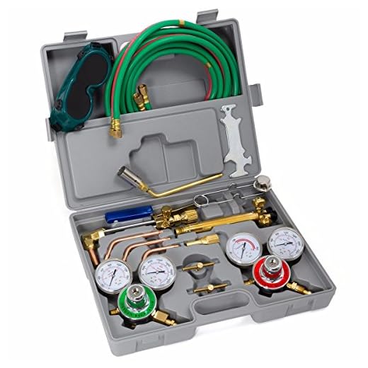 XtremepowerUS Premium Oxy Acetylene Welding Cutting Torch Kit Oxygen Brazing Professional Set Carrying Case