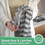 VIVOTE Microfiber Bamboo Tea Towels for Kitchen, Super Soft & Absorbent Tea Towel, Unique Style Terry Towels, Grey 40x60cm, 3Pieces - Image 6