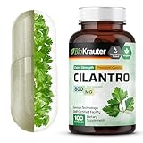 BIO KRAUTER Cilantro Capsules - 800 mg 100 pcs - Vegan & Pure Cilantro Supplement for Rich Source of Antioxidants and Natural Cleansing & Detox - No Fillers, Non-GMO - 25 Days of Supply