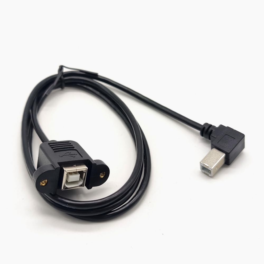 USB B Cable Panel Mount Male to Female Cable for Printer Machine 1Meter