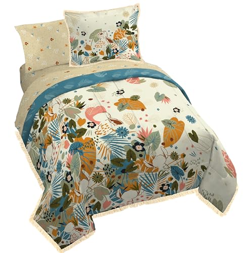 Image of Disney Lilo and Stitch Queen Comforter Set 7 Piece Floral Bedding, Multi