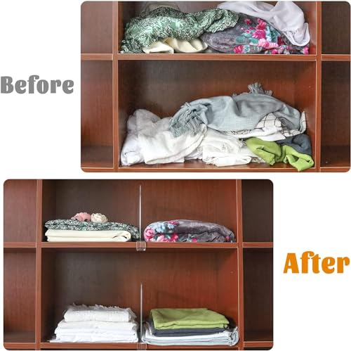 Hmdivor Acrylic Shelf Dividers for Closet Organization, Closet Shelf Organizer Closet Separator for Wood Shelves Clear Shelf Dividers for Closets (12 Pack) by Hmdivor - Used condition - Image 3
