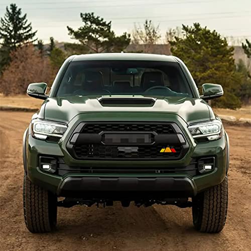 Image of HZEL Car Grille Decor Badge, Tri-Color Emblem Auto Grid Insert Trims Decals, Vehicle Front Mesh Grille Label Decoration Sticker Accessories, Compatible with Sequoia 4-Runner High-Lander (Style B)