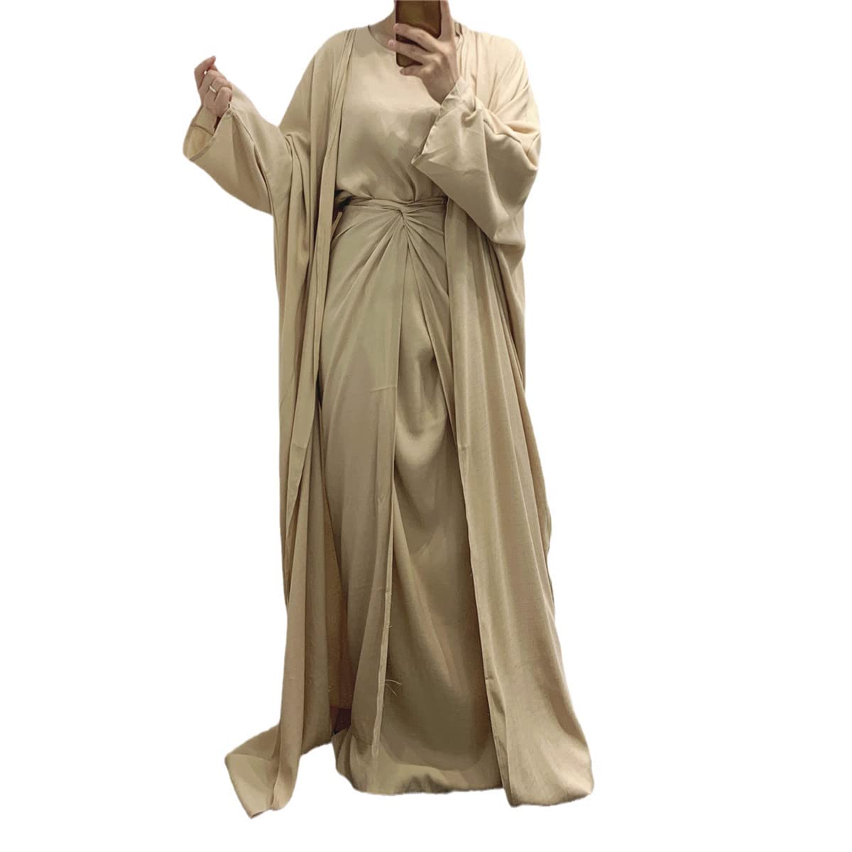 Robe turque en version 3 pièces beige avec coupe ample et fluide - 8