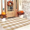 Fall Buffalo Plaid Outdoor Rug 3’x5’Khaki and White Front Porch Rug