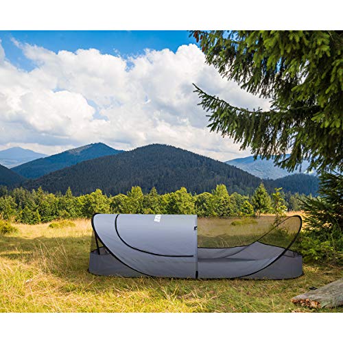 Single Portable Mosquito Net Tent, Pop UP Mosquito Tent for Camping Outdoor Travling Backyard, Self Standing Auto- Expanding