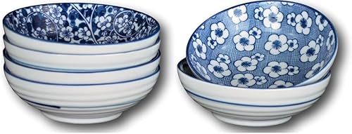 Miniatura 5 de Juego de 6 tazones de cerámica porcelana tazones para arroz tazones para cereal tazones para postre tazones para servir tazones para sopa tazones