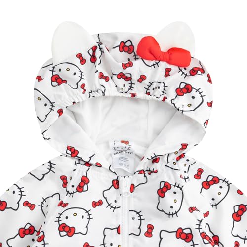Hello Kitty Sanrio Girls Hooded Windbreaker Jacket with Ears for Toddler and Big Kids2